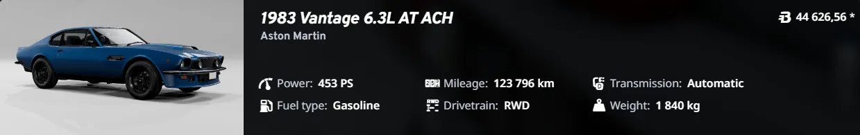 [FREE]Aston Martin Vantage '77[Openable windows] image 9